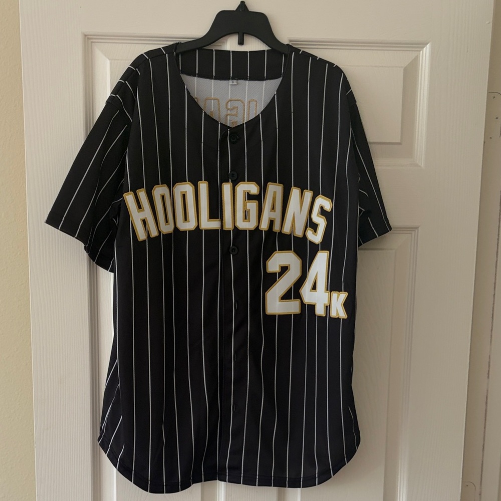 Bruno Mars Hooligans 24K Black & Gold Baseball Jersey - concert outfit